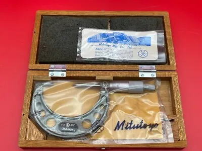 Mitutoyo 112-274 Point Micrometer 1-2  .001  Ratchet 45 Deg Steel Points VINTAGE • $170