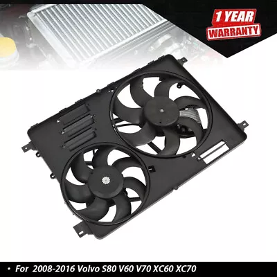 For Volvo S80 V60 V70 XC60 XC70 2008-2016 Dual AC Condenser Radiator Cooling Fan • $90.74