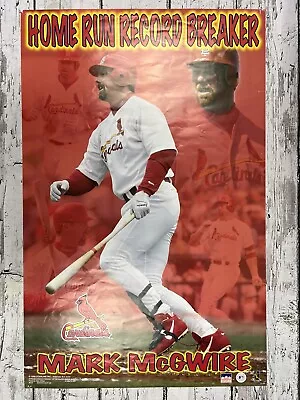 Vintage 1998 Starline MLB Mark McGwire Home Run Record Breaker Baseball Poster • $12.99