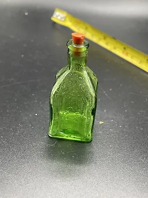 Vintage~Green Cathedral Electric Tonic Chief Wahoo ~2” Mini Glass Bottle • $7