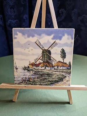 Vtg Dutch Windmill Tile Trivet • $20