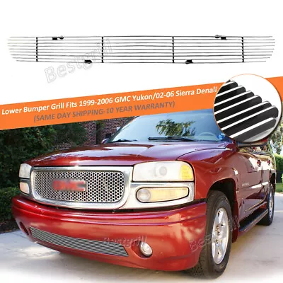 Chrome Grille Fits 1999-2006 GMC Yukon/02-06 Sierra Denali  Lower Bumper Grill • $63.99