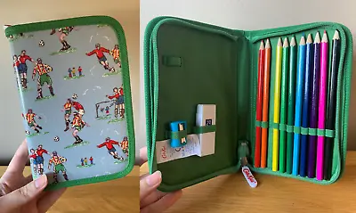 £9.50 • Buy Cath Kidston Football Zipped Pencil Case / Holder With Pencils Stationery Kids