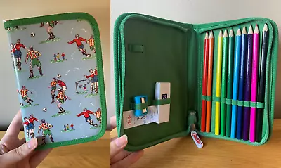 £9.50 • Buy Cath Kidston Football Zipped Pencil Case / Holder With Pencils Stationery Kids