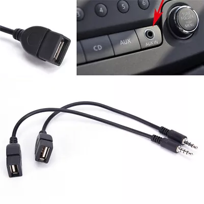 3.5mm Male AUX Audio Plug Jack To USB 2.0 Female Converter Cable Cord For C JL • $1.44
