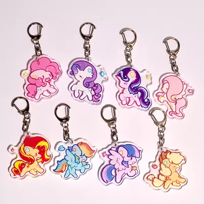 My Little Pony Running Pinkie Pie Rainbow Dash Fluttershy Acrylic Keychain • $8.99