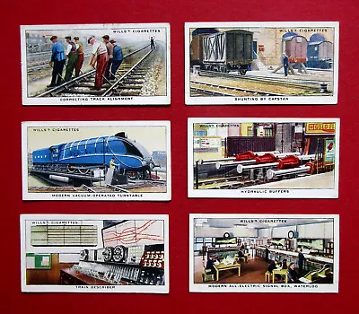 Wills  six Vintage  1938 Cigarette Cards   Railway Equipment  42-43-44-45-46-47 • £1.49