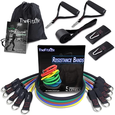 $42.69 • Buy 5x Resistance Bands Set Home Gym Exercise Workout Tubes With Handles Door Anchor