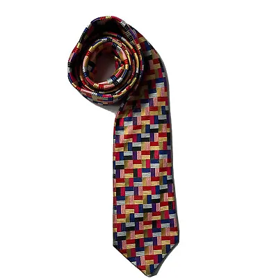 Duchamp London Necktie Square Geometric Handmade England 3.5” Silk • $39.99