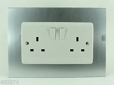 £5.54 • Buy Coloured DOUBLE / Twin Plug Socket & Light Switch Finger Plate Surrounds 