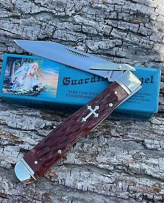 German Creek Guardian Angel Swinguard Cheetah Brown Jig Knife Knives • $26