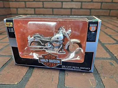 P Maisto Series 10 1:8 Harley Davidson 2000 FLSTF Fat Boy Motorcycle Diecast Box • $11.99