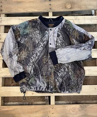 Vintage Stearns Dry Wear Hunting Jacket Real Tree Hardwoods Camo Mens Large XL • $15