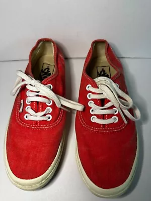 Unisex Vans Lowtop Shoes Red Old Skool Trainers Skate Red Pink Canvas • $19.95