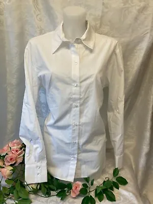 £13.43 • Buy River Island Women White Regular Fit Button Up Shirt Size UK 10 Long Sleeve New!