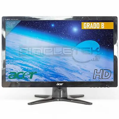 Acer G206hql 20   HD+ Monitor Wide Screen Computer Charger And [Reconditioned • $218.32