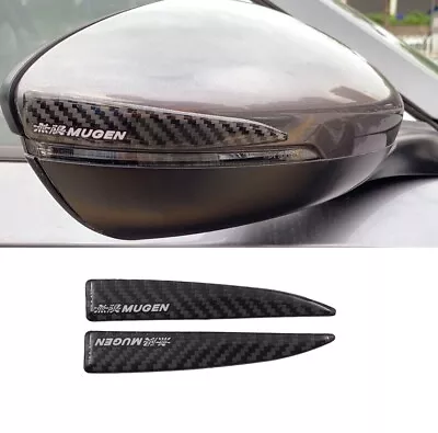2Pcs MUGEN Carbon Fiber Mirror Cover Lip Body Decal Emblem Badge Sticker  • $12