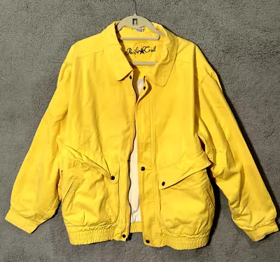 $40 • Buy Pacific Trail Denim Jacket Men's Size Large Yellow Button Pocket Zip Up 