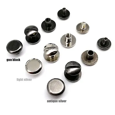 £2.99 • Buy 10/50pc 10mm Round Head Chicago Screw Nail Rivet Stud For Leather Belt Strap Bag