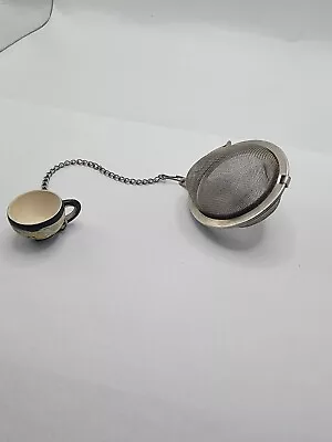 Vintage Collectible Teacup Charm  Stainless Steel Mesh Tea Infuser • $14