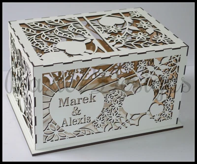 Single Box PAINTED Wooden Wedding Engagement Party Card Wishing Well Box • $69