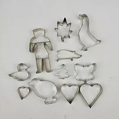 Vintage Lot Of 11 Cookie Cutters Animals Hearts Nature Leaf Butterfly • $8.96