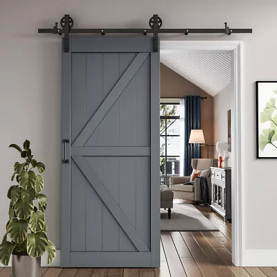 Wood Barn Door Sliding Door Privacy Hardware Kit 6-7FT / Door With Track Kit Use • £169.95