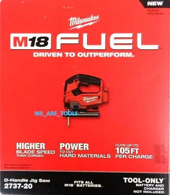 NEW IN BOX Milwaukee M18 FUEL 2737-20 Jigsaw Brushless Cordless 18 Volt 18V • $139.97