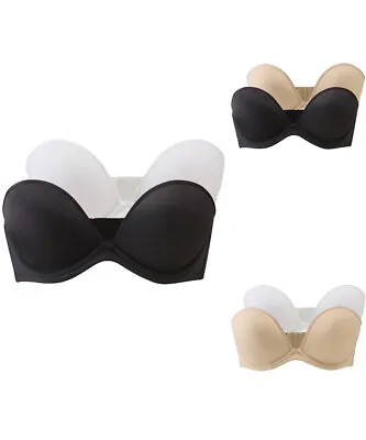 Panache Bra My Curves & Me 2 Pack Strapless Multiway Push Up Underwired Moulded  • £14