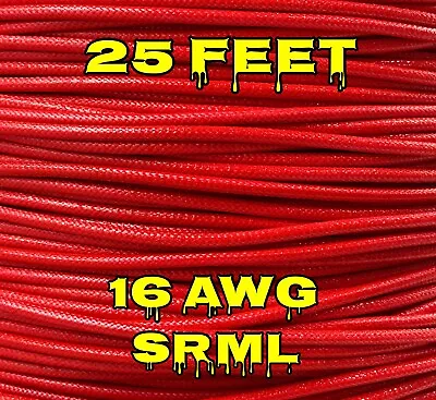 ☀️(25' Ft) 16 AWG Red SRML High-Temperature Motor Lead Appliance Wire 600v 150°C • $13.77