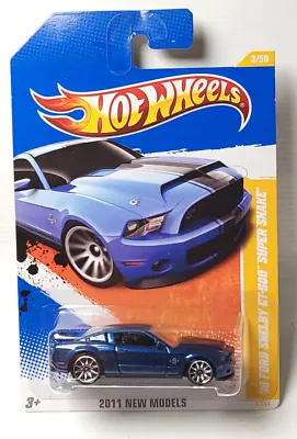 Hot Wheels '10 Ford Shelby Mustang GT500 Super Snake 2011 New Models Blue • $12