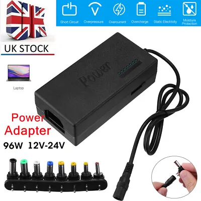 £11.99 • Buy Universal 96W Power Supply Adapter Charger 12-24V For PC Laptop & Notebook AC/DC