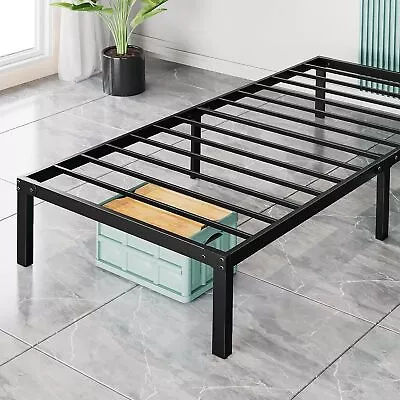 14 Inch Heavy Duty Metal Platform Bed Frame Twin Size Sturdy Steel Slat Support • $53.99