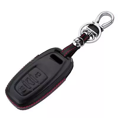 3-Button Leather Car Smart Key Fob Case Cover With Keychain For Audi A3-A8 S3-S8 • $8.10