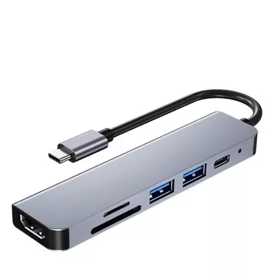 $27 • Buy 6in1 USB-C Hub Type C To HDMI USB 3.0 TF SD PD Portable Docking Station Adapter