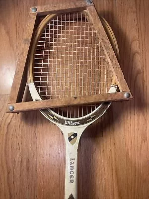 Vintage Wilson Strata How Lancer Tennis Racket With Protective Cover Wood • $19.25