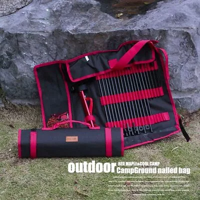 $22.69 • Buy Tent Stake Storage Bag Heavy Duty Canvas Camping Nail Pegs Hammer Pouch Case