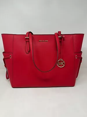 Michael Kors Gilly Large Jet Set Top Zip Tote (Bright Red) • $110.95