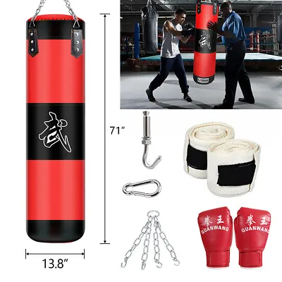 71  Heavy Boxing Punching Bag Unfilled Boxing Kick Bag Gloves Speed Fitness • $28.97