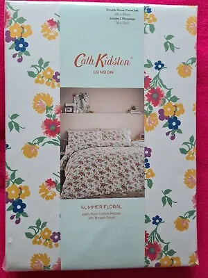Cath Kidston Summer Floral Double Duvet Set 100% Cotton Brand New • £32.99