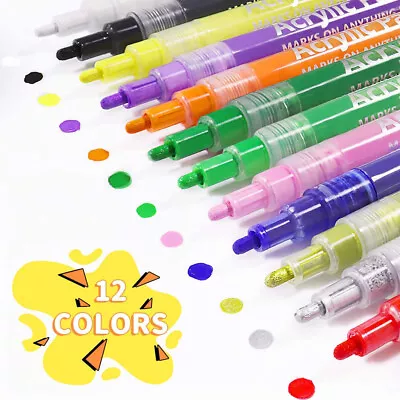 Advanced Pack 12Color Liquid Chalk Markers Erasable Chalkboard Pens For Kids Art • $30.39