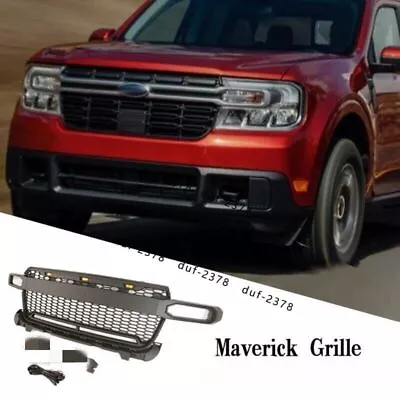 Black Front Honeycomb Bumper Grille ABS Grill With LED Light For Ford Maverick • $222.22