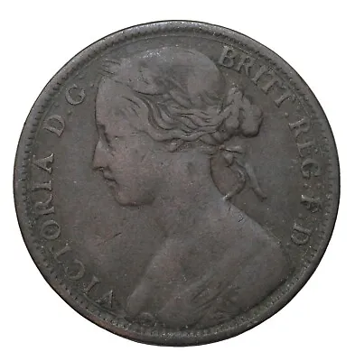 1864 Great Britain Penny Queen Victoria British Coin KM#749.2 • $30