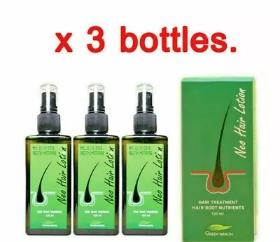 3x Neo Hair Lotion 100% Natural Herb Hair Growth Root Hair Loss Treatment Thai • $119.99