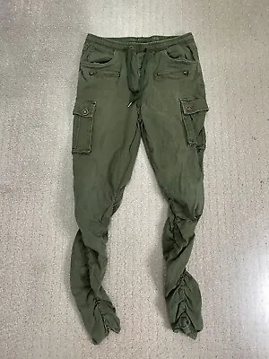 Bleeker & Mercer Slim Fit Drawstring Cargo Pant Men Large Green Cotton  Spandex • $24