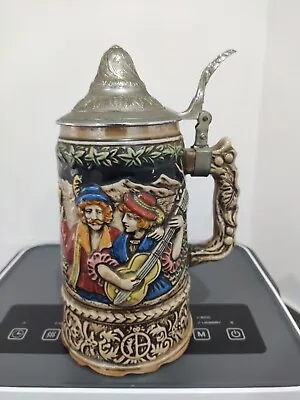 German Style Beer Stein Musical Vintage Tankard • £14.90