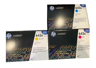 3 X Original Toner HP Color Laserjet 4700 4700DN Dtn / 643A Q5951A Q5952A Q5953A • $1060.06