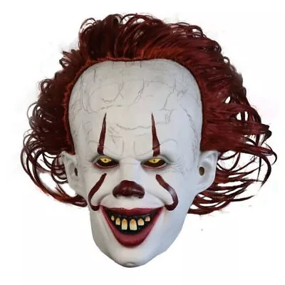 Cosplay Scary Clown Latex   Costume Props Pennywise IT Mask Halloween Party • £10.09