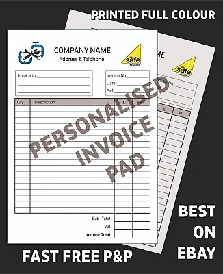 A4 Invoice Pad BUSINESS RECEIPT BOOK / Personalised / FREE P&P / LOWEST PRICE  • £13.50