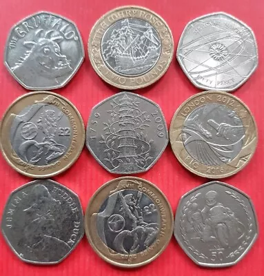 £2 And 50p Coins Kew Gardens Olympics Commonwealth Games King James Mary Rose • £11.50